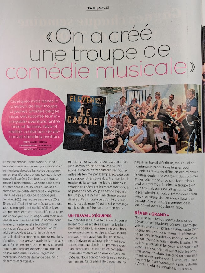 Article dans le magazine Femmes d'aujourd'hui